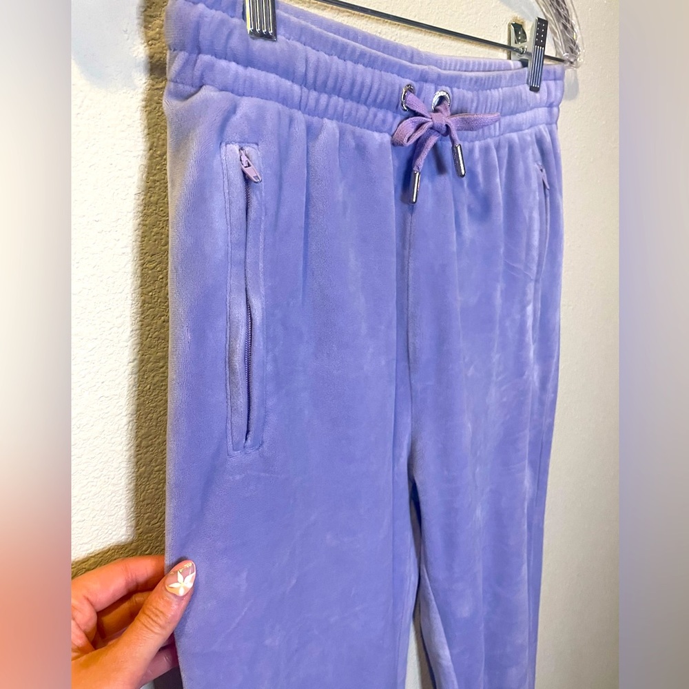 Juicy Couture Lilac Velour OG Bling Sweat Pants with Zipper Pockets